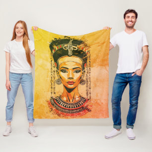 Regal Queen of Egypt – Modern Neo-Pharaoh Art Fleece Blanket