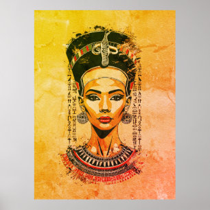 Regal Queen of Egypt – Modern Neo-Pharaoh Art Poster