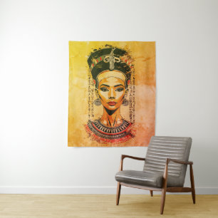Regal Queen of Egypt – Modern Neo-Pharaoh Art Tapestry