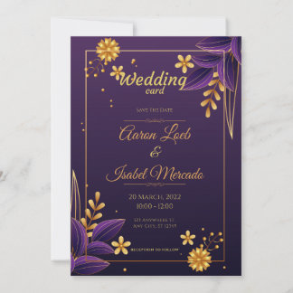 "Regal Radiance, Love in Lavender." Invitation