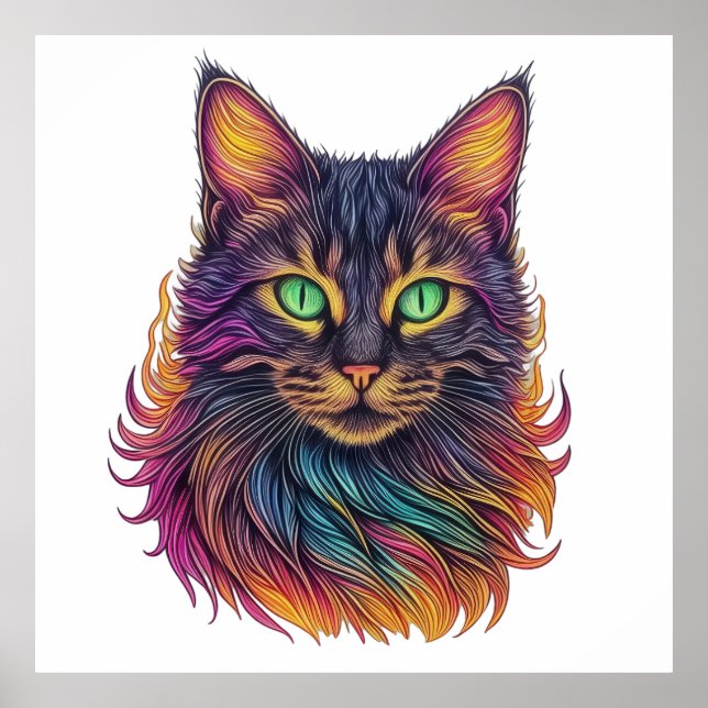 Regal Rainbow Cat Poster (Front)