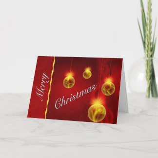 Regal Red and Gold Christmas Balls Greeting Card
