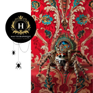 Regal Red Vintage Floral Crowned Spider Art Tissue Paper