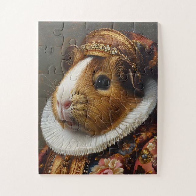 Regal Renaissance Guinea Pig Portrait Jigsaw Puzzle (Vertical)