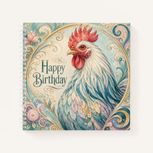 Regal Rooster Birthday Flourish Notebook