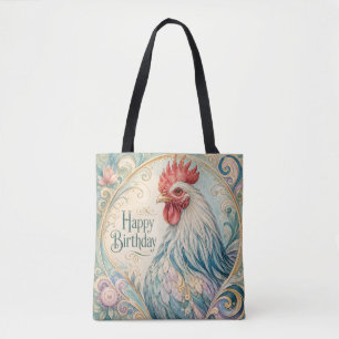 Regal Rooster Birthday Flourish Tote Bag