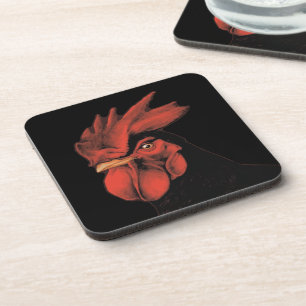 Regal Rooster Majestic Pride Portrait Coaster