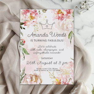 Regal Royal Bloom Birthday Celebration Invitation