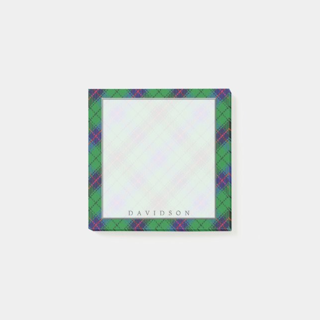 Regal Scottish Clan Davidson Tartan Post-it Notes (Front)