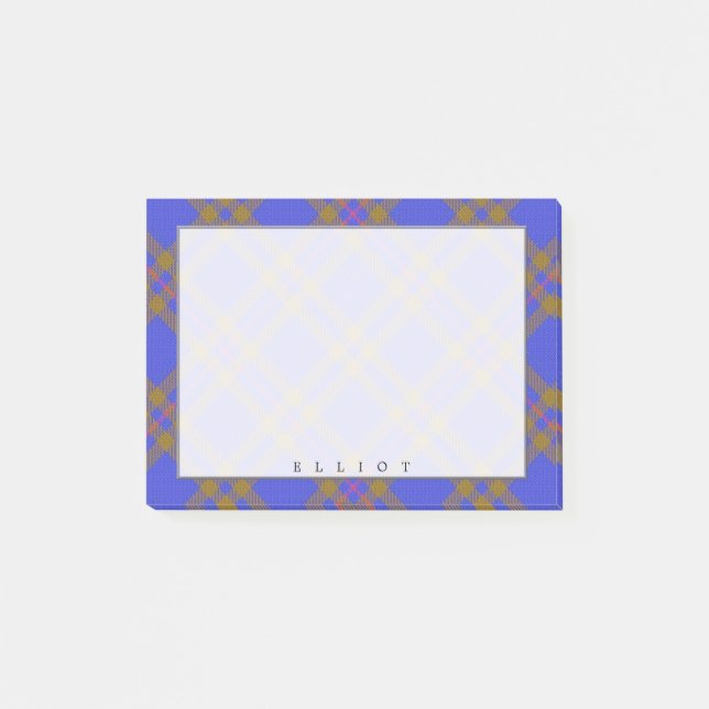 Regal Scottish Clan Elliot Tartan Post-it Notes (Front)