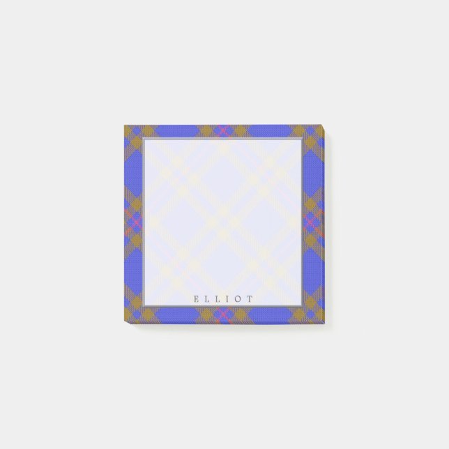 Regal Scottish Clan Elliot Tartan Post-it Notes (Front)