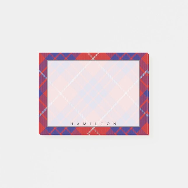 Regal Scottish Clan Hamilton Tartan Post-it Notes (Front)