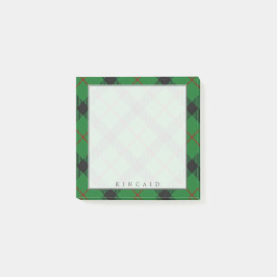 Regal Scottish Clan Kincaid Tartan Post-it Notes