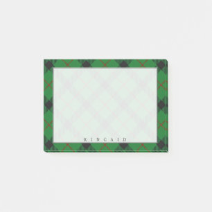 Regal Scottish Clan Kincaid Tartan Post-it Notes