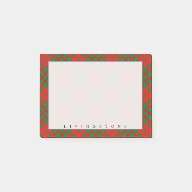 Regal Scottish Clan Livingstone Tartan Post-it Notes (Front)
