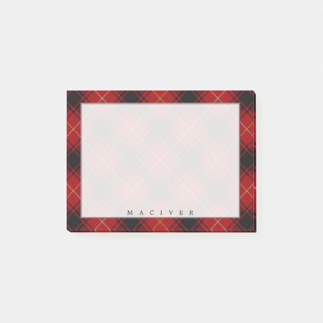 Regal Scottish Clan MacIver Tartan Post-it Notes (Front)