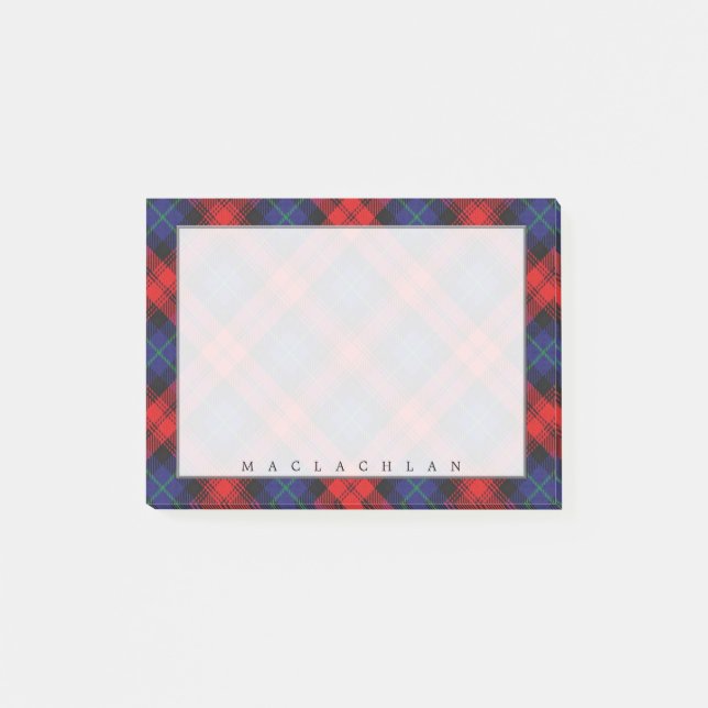 Regal Scottish Clan MacLachlan Tartan Post-it Notes (Front)