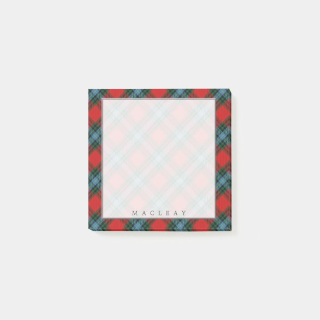 Regal Scottish Clan MacLea Livingstone Tartan Post-it Notes (Front)