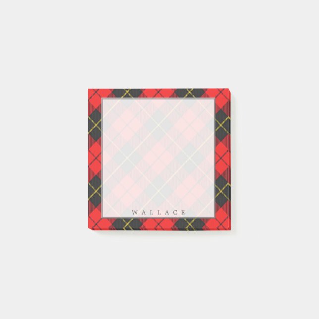 Regal Scottish Clan Wallace Tartan Post-it Notes (Front)