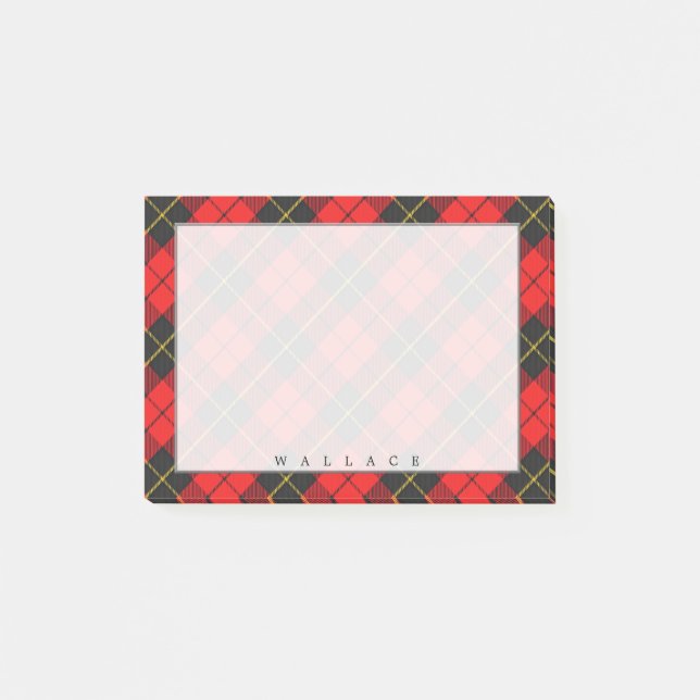 Regal Scottish Clan Wallace Tartan Post-it Notes (Front)