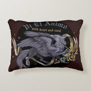 Regal Silver Gryphon Accent Pillow