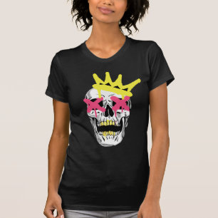 Regal Skull: Pink X-Eyed Crowned Art T-Shirt