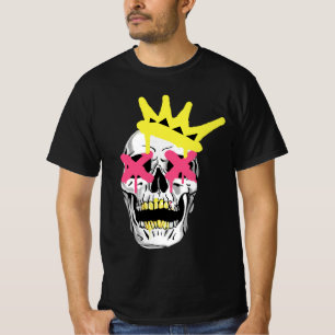 Regal Skull: Pink X-Eyed Crowned Art T-Shirt