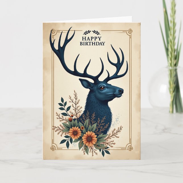 Regal Stag Birthday Card (Front)