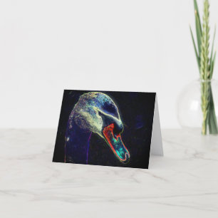 Regal Swan Abstract Nature Art  Note Card
