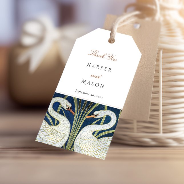 Regal Swan Pair Wedding Gift Tag (Creator Uploaded)