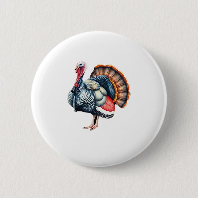 Regal Turkey Display Art Classic T-Shirt 6 Cm Round Badge (Front)