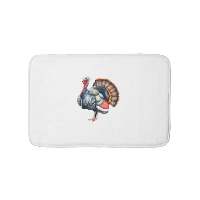Regal Turkey Display Art Classic T-Shirt Bath Mat (Front)