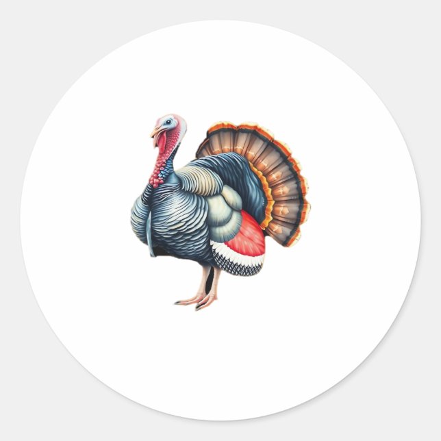 Regal Turkey Display Art Classic T-Shirt Classic Round Sticker (Front)