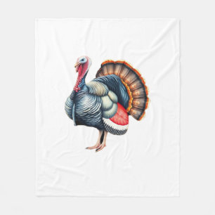 Regal Turkey Display Art Classic T-Shirt Fleece Blanket