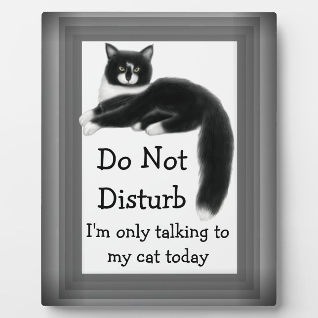 Regal Tuxedo Cat Customisable Sign Plaque (Front)