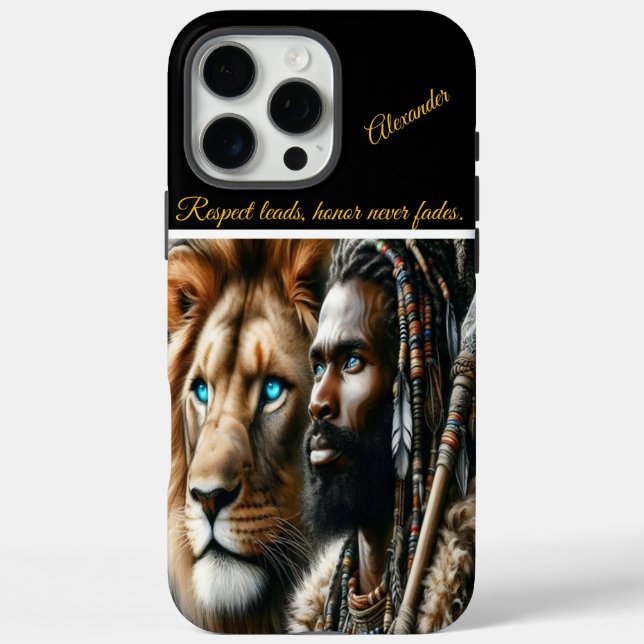 Regal warrior with lion companion.  Case-Mate iPhone case (Back)
