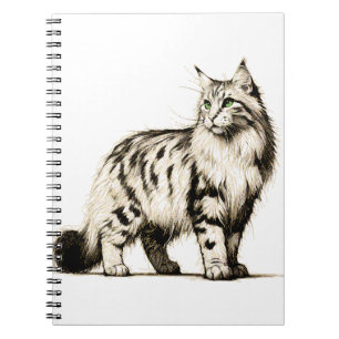 Regal Whiskers - Majestic Maine with Illustration Notebook