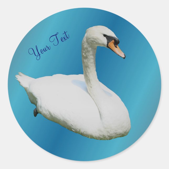 Regal White Swan Animal Sticker (Front)