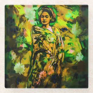 Regal Woman Glass Coaster