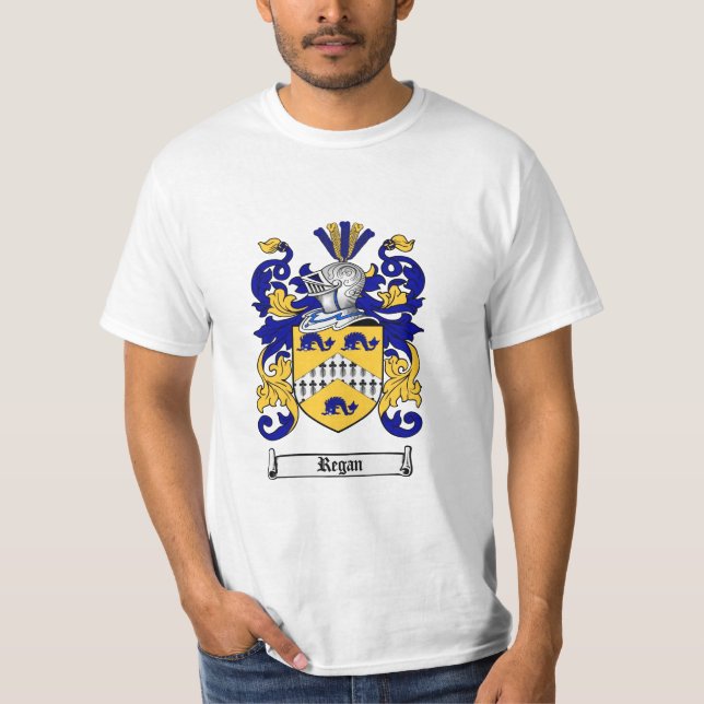 Regan Family Crest - Regan Coat of Arms T-Shirt (Front)