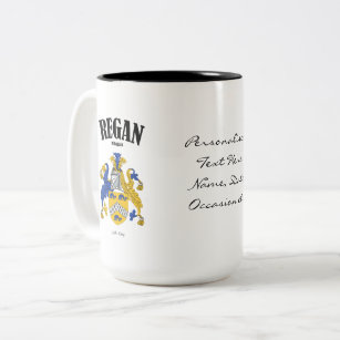 Regan Family Crest, Translation & Meaning Two-Tone Coffee Mug