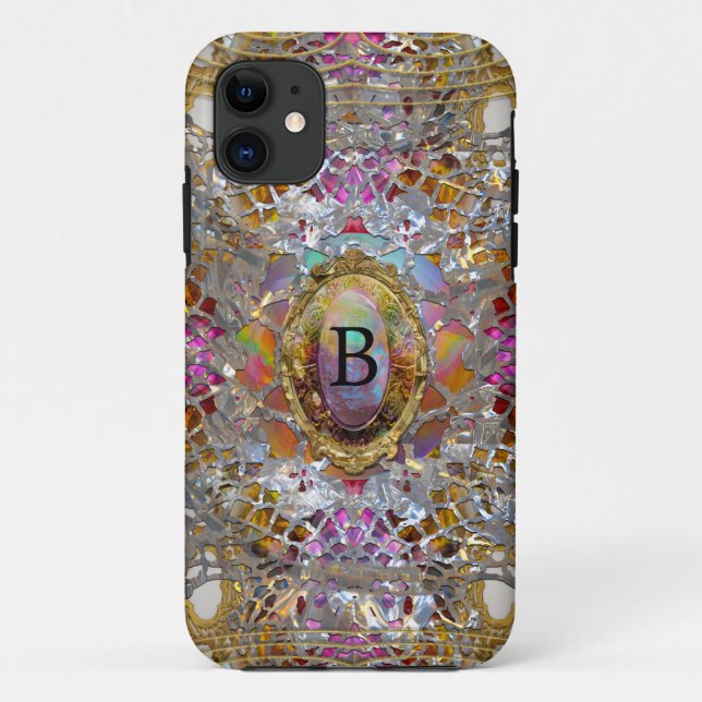 Regardez Cool kaléidoscope  Protective Monogram Case-Mate iPhone Case (Back)