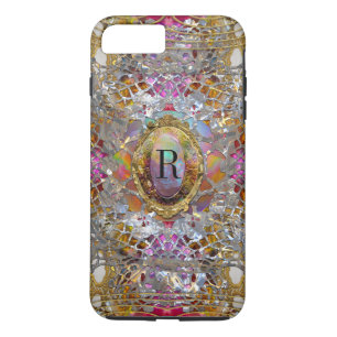 Regardez dans kaléidoscope Elegant Girly Monogram iPhone 8 Plus/7 Plus Case