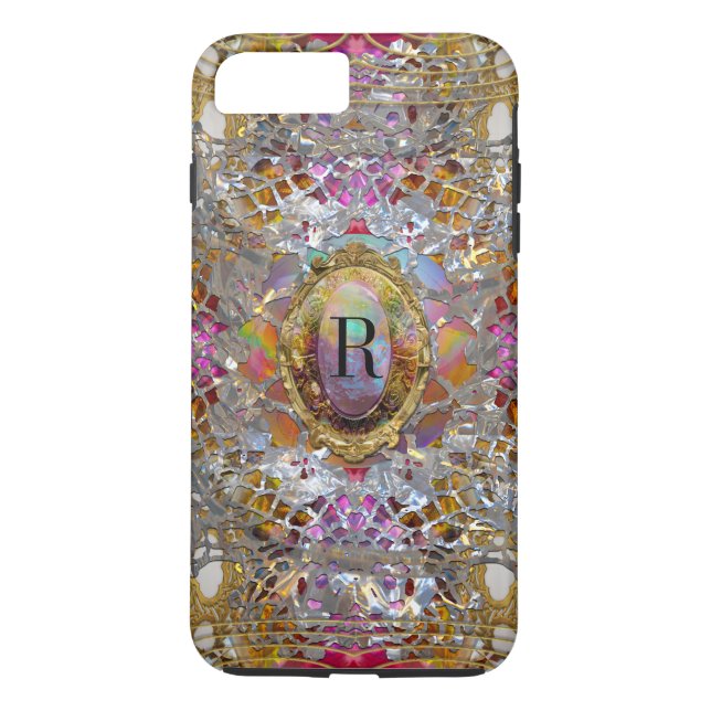 Regardez dans kaléidoscope Elegant Girly Monogram Case-Mate iPhone Case (Back)
