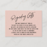 Regarding Gifts Modern Handwriting Simple Blush Enclosure Card<br><div class="desc">These simple, distinctive card inserts were designed to match other items in a growing event suite that features a modern casual handwriting font over a plain background you can change to any colour you like. On the front side you read "Regarding Gifts" in the featured type; on the back I've...</div>