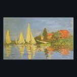 Regatta at Argenteuil by Claude Monet Rectangular Sticker<br><div class="desc">Regatta at Argenteuil (1872) by Claude Monet is a vintage impressionism fine art nautical painting. You can see the reflection of the sailboats in the lake water. A maritime seascape with a yacht or boat race on a sunny summer season day. About the artist: Claude Monet (1840-1926) was a founder...</div>