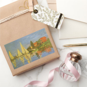 Regatta at Argenteuil by Claude Monet Rectangular Sticker