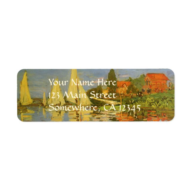 Regatta at Argenteuil by Claude Monet Return Address Label (Front)