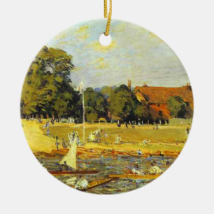 Regatta at Hampton Court Alfred Sisley Poster Ceramic Ornament