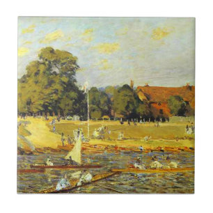 Regatta at Hampton Court Alfred Sisley Poster Ceramic Tile